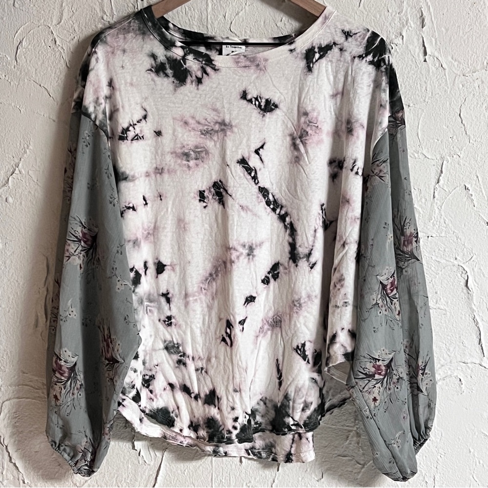 By Together Artistic Tie Dye & Floral Blouse